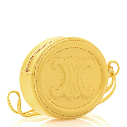 Celine Smooth Calfskin Triomphe Oval Wallet Yellow 3 of 9