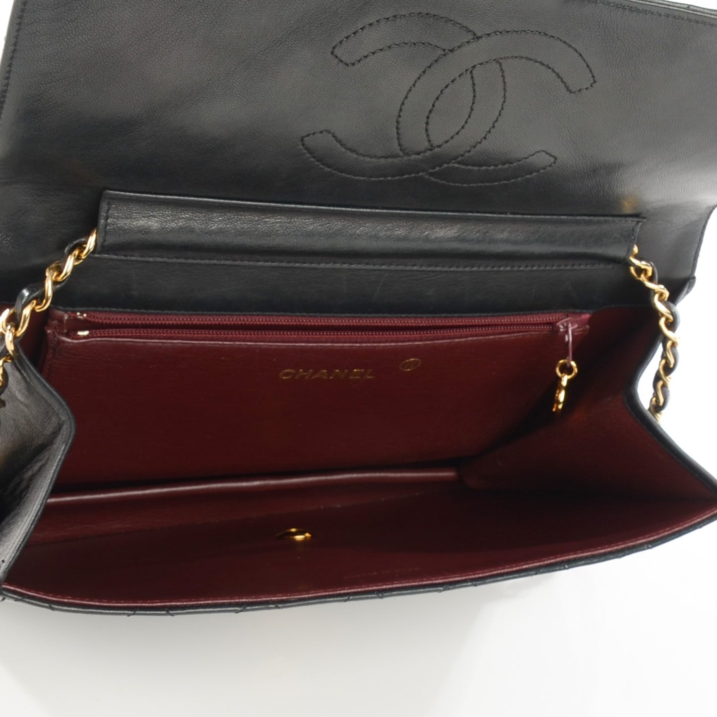 Lambskin Quilted Medium Single Flap Black