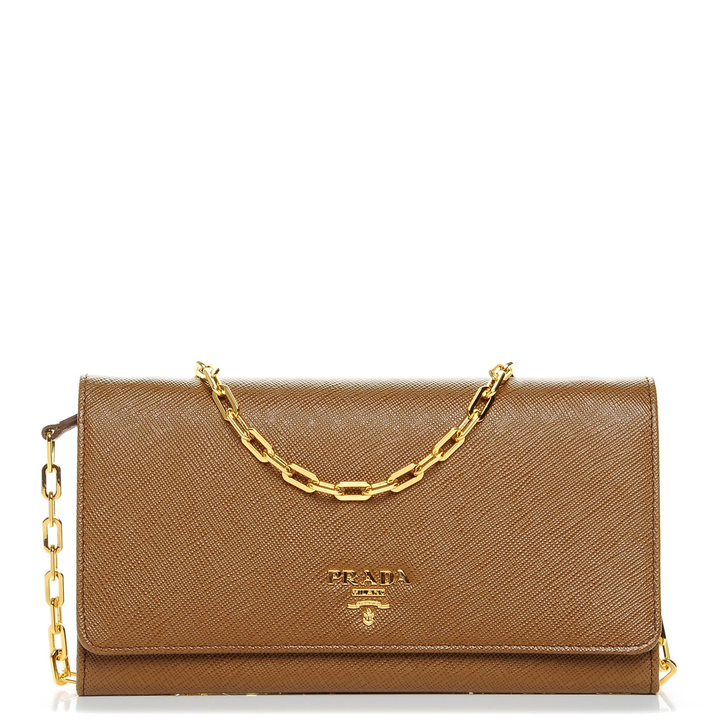 Saffiano Metal Large Chain Wallet Cannella