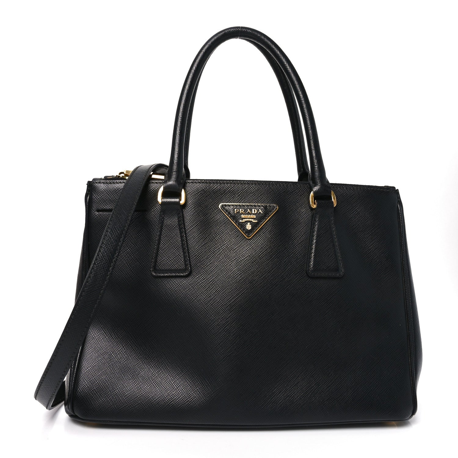 Prada Saffiano Small Galleria Double Zip Tote Black 1 of 10