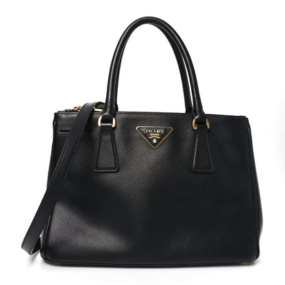 Prada Saffiano Small Galleria Double Zip Tote Black 1 of 10