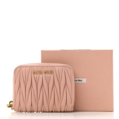 Miu Miu Nappa Matelasse Zip Around Compact Wallet Orchidea 12 of 12