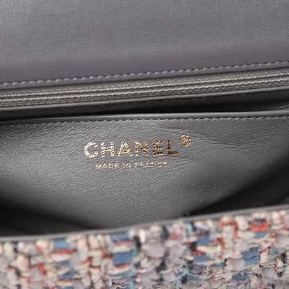 Chanel Tweed Quilted Mini Square Flap Bag Blue 6 of 11