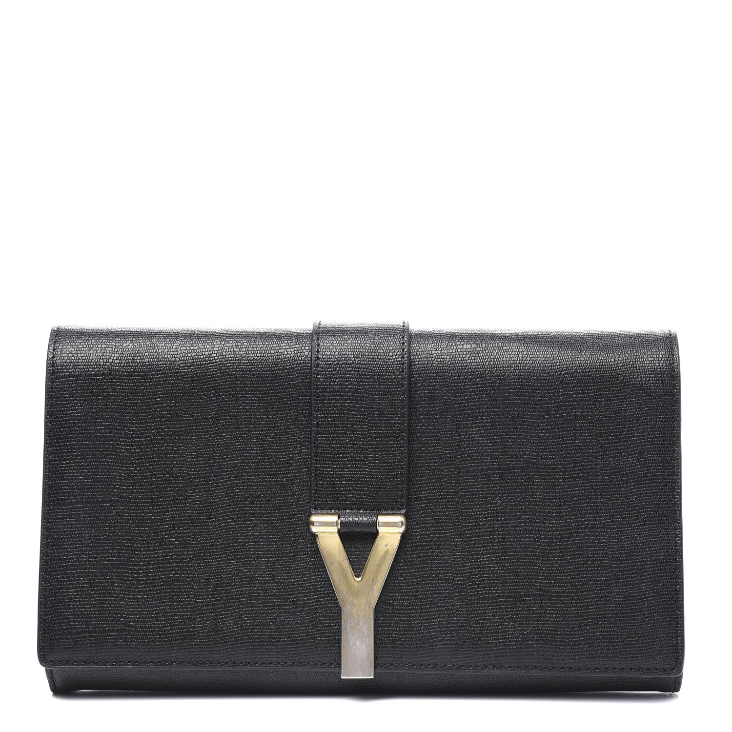 Saint Laurent Textured Calfskin Y Ligne Clutch Black 1 of 8
