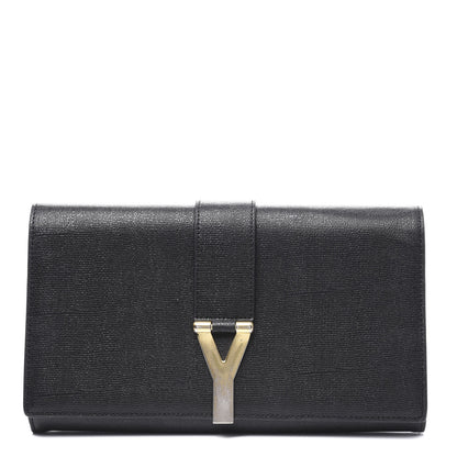 Saint Laurent Textured Calfskin Y Ligne Clutch Black 1 of 8
