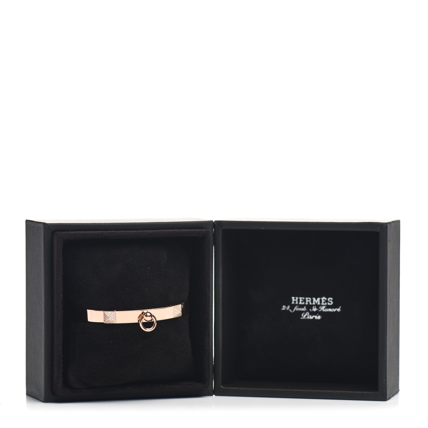 Hermes 18K Rose Gold Diamond PM Collier De Chien Bracelet SH 5 of 5