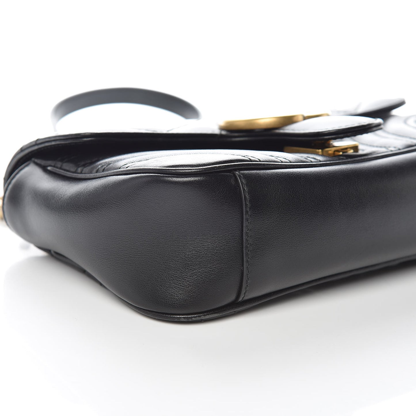 Calfskin Matelasse Mini GG Marmont Shoulder Bag Black