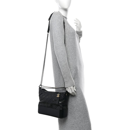 Chanel Aged Calfskin Quilted Medium Gabrielle Hobo Black 2 of 11