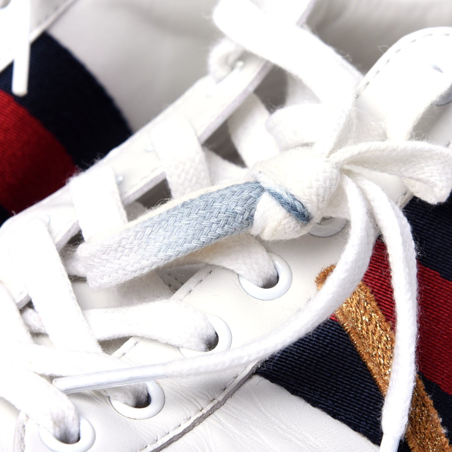 Gucci Calfskin Nappa Web LOVED Embroidered Womens Ace Sneakers 38 White Red Flame Notte 12 of 13