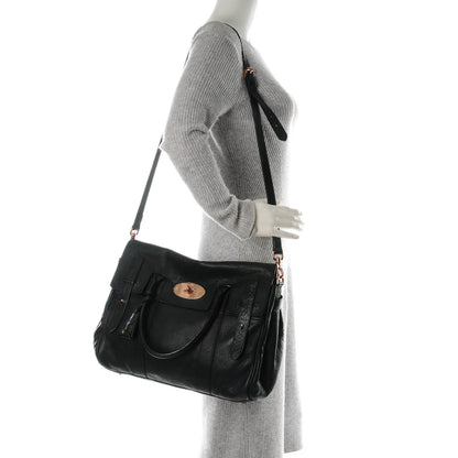 Mulberry Pebbled Matte Heritage Bayswater Satchel Nightshade Blue 2 of 8