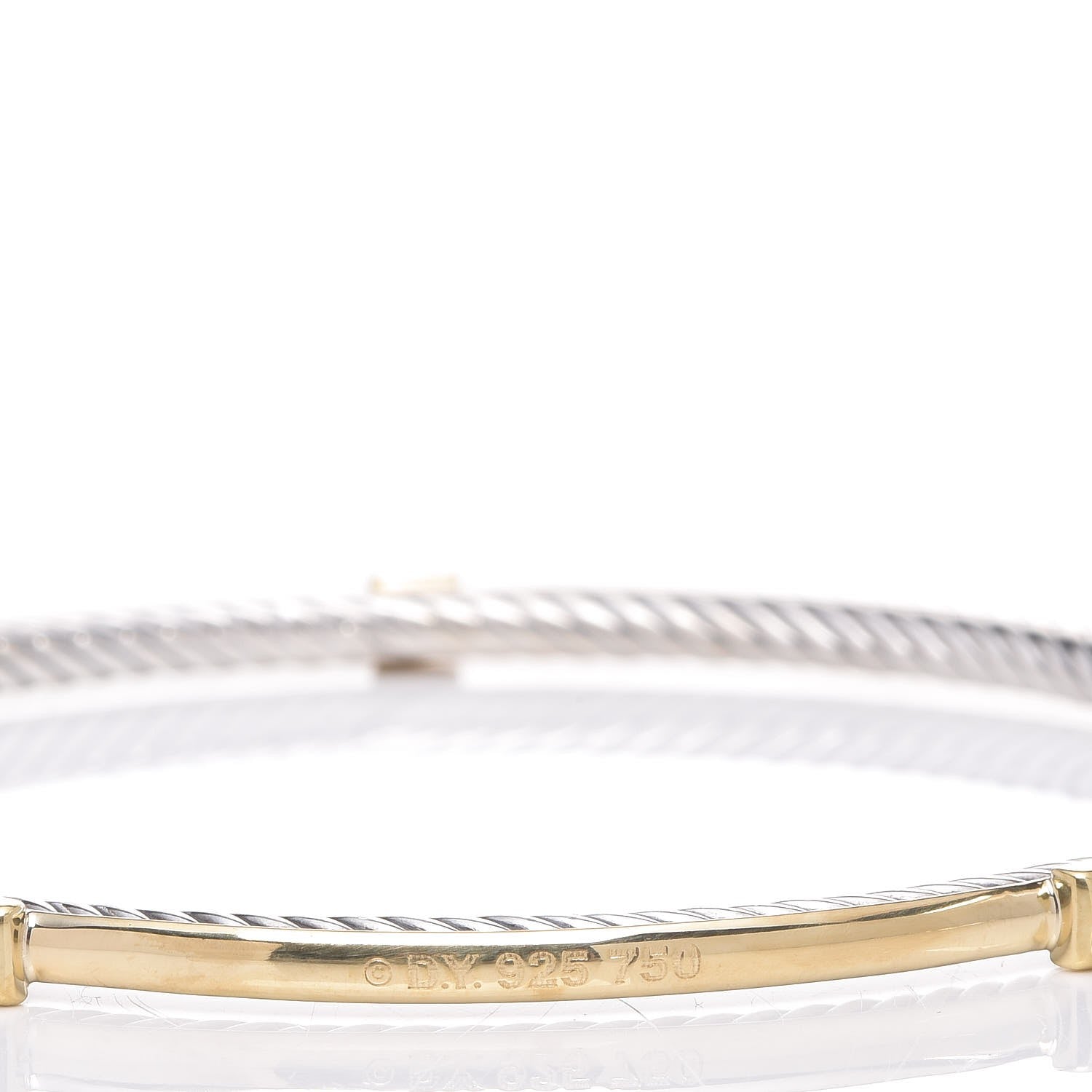 David Yurman Sterling Silver 18K Yellow Gold Peridot Confetti Bangle 4 of 5