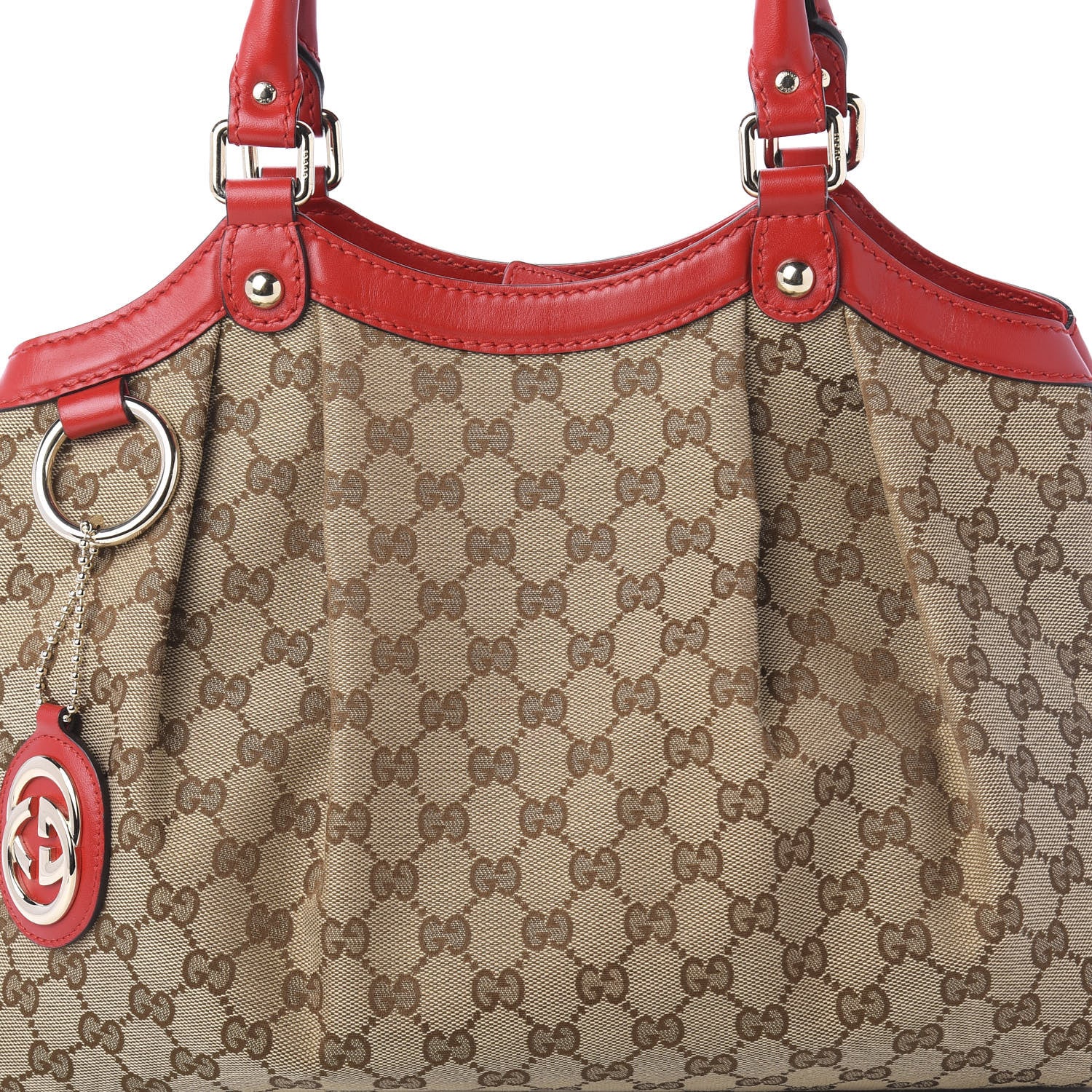 Gucci Monogram Medium Sukey Tote Red 11 of 12