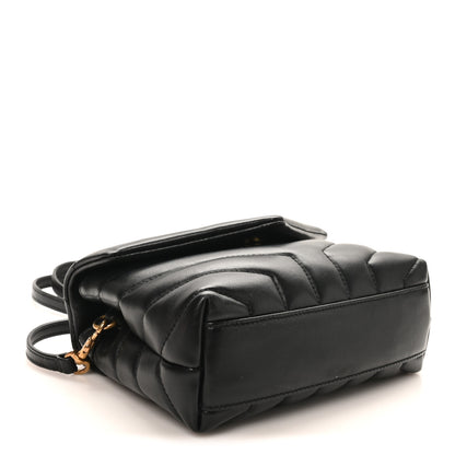 Saint Laurent Calfskin Y Quilted Monogram Toy Loulou Crossbody Bag Black 4 of 10