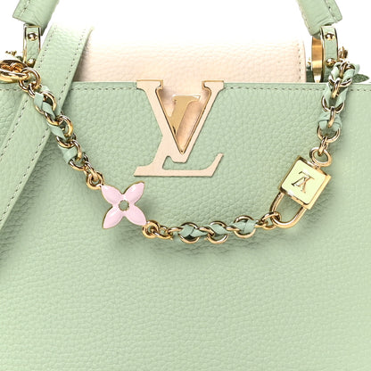 Louis Vuitton Taurillon Enamel Flower Padlock Chain Capucines BB Jade Green 7 of 9