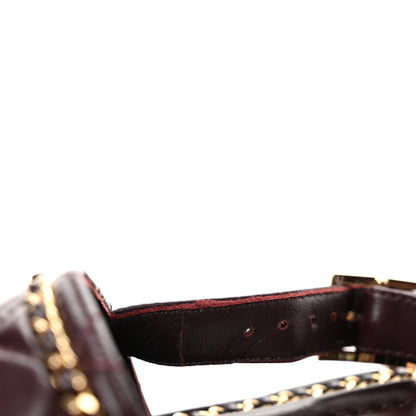 Chanel Shiny Lambskin Quilted Chain Around CC Platform Sandals 36 Burgundy 13 of 13