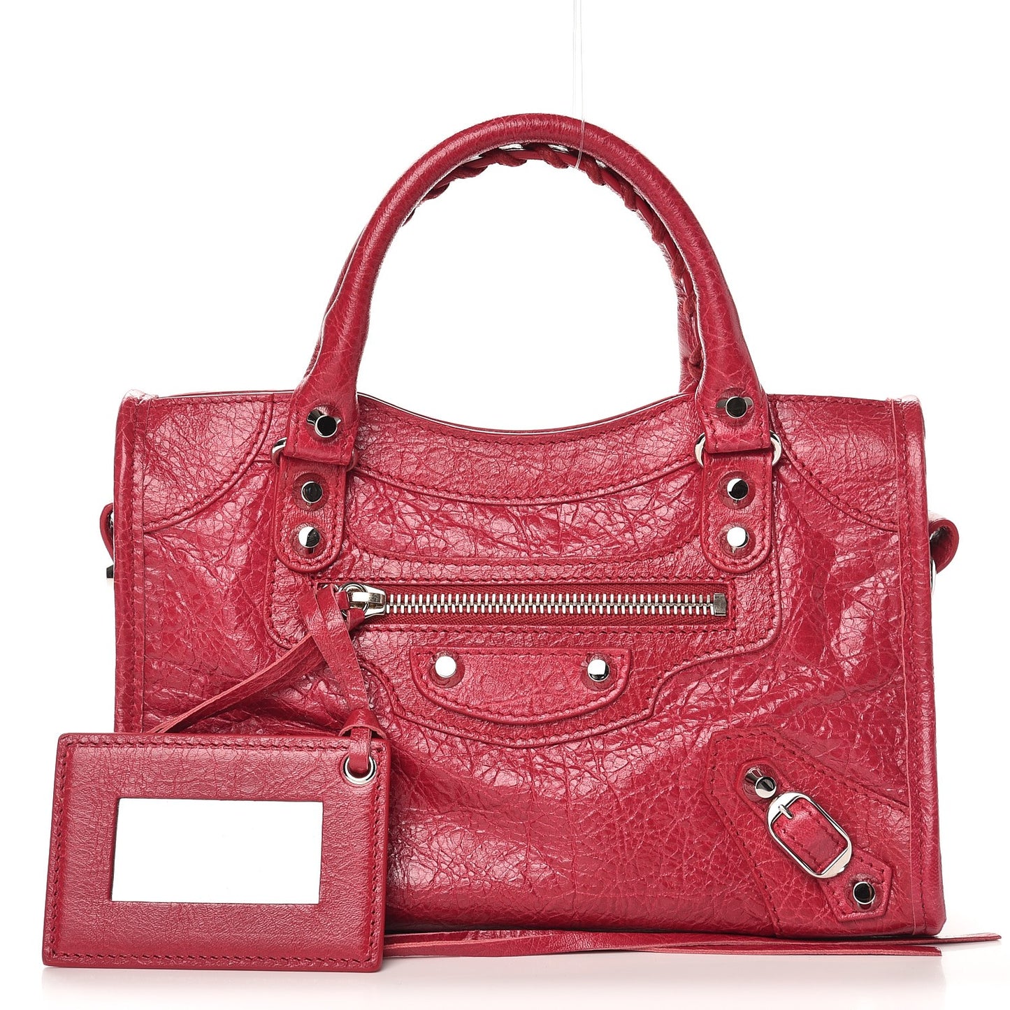 Agneau Classic Silver Hardware Mini City Rouge Sapphire