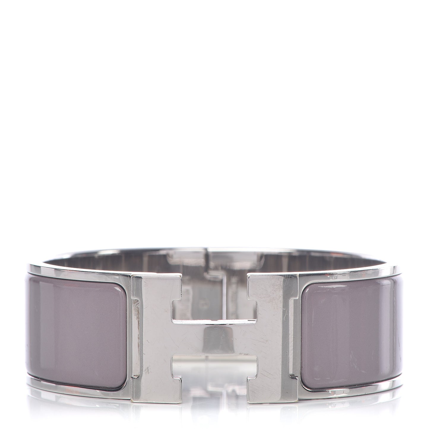 Enamel Wide Clic Clac H Bracelet GM Marron Glace