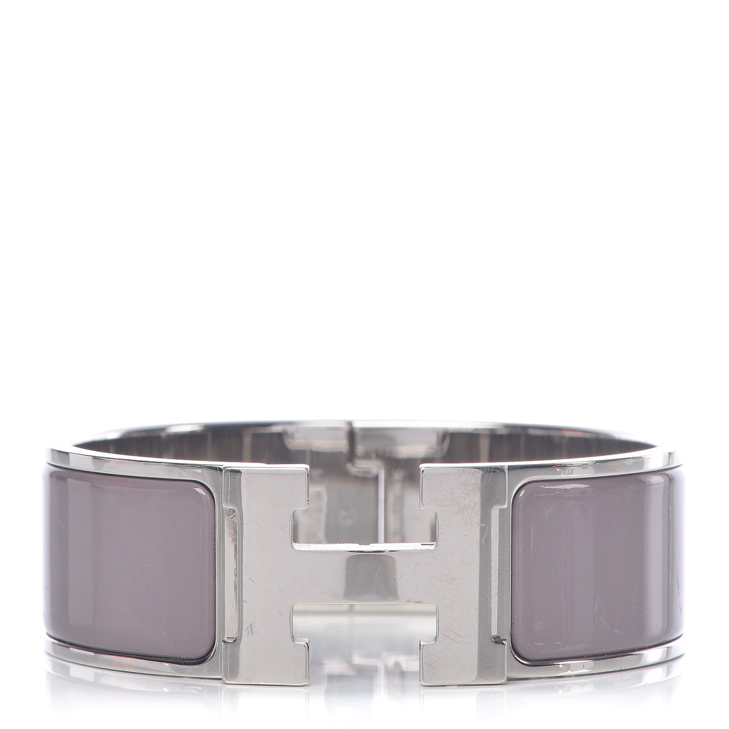 Hermes Enamel Wide Clic Clac H Bracelet GM Marron Glace 1 of 5