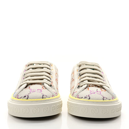 Gucci Canvas Lame Crystal GG Monogram Womens 1977 Tennis Sneakers 36 Gardenia Silver Mystic White 2 of 8