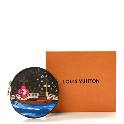 Louis Vuitton Monogram 2019 Christmas Animation Round Coin Purse Blue 6 of 6