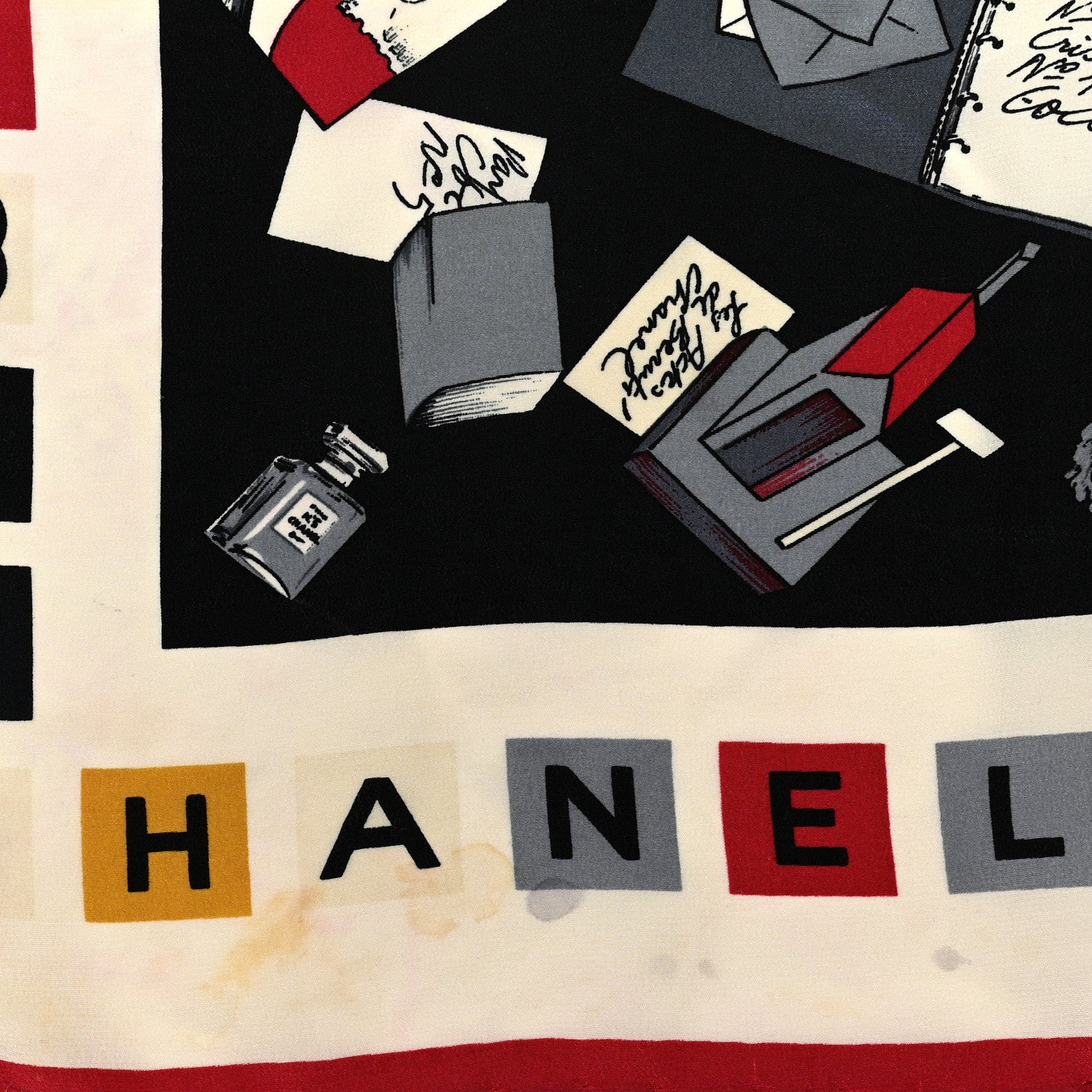 Chanel Silk CC Love Letters Square Scarf Multicolor 2 of 5