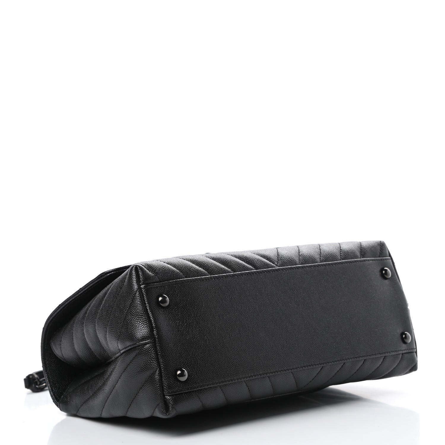 Chanel Caviar Chevron Quilted Small Coco Handle Flap So Black 4 of 10