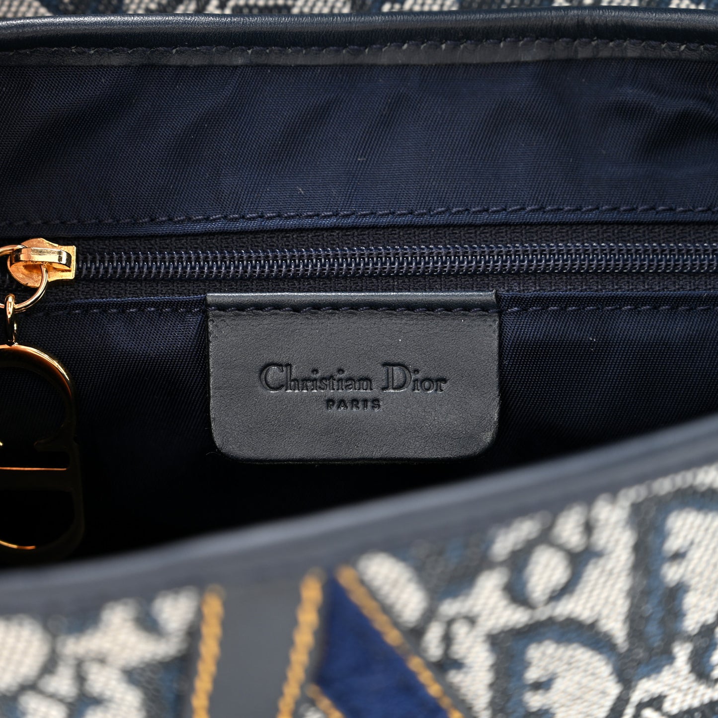 Monogram Double Saddle Bag Navy Blue