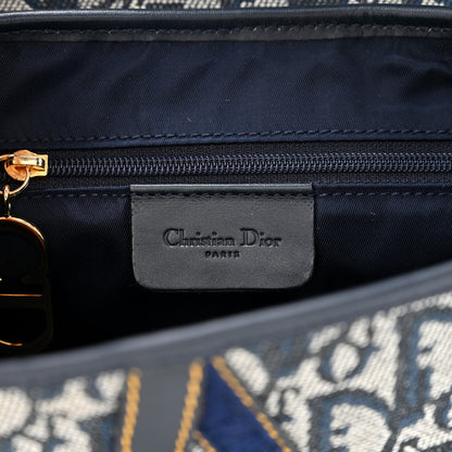 Christian Dior Monogram Double Saddle Bag Navy Blue 5 of 9