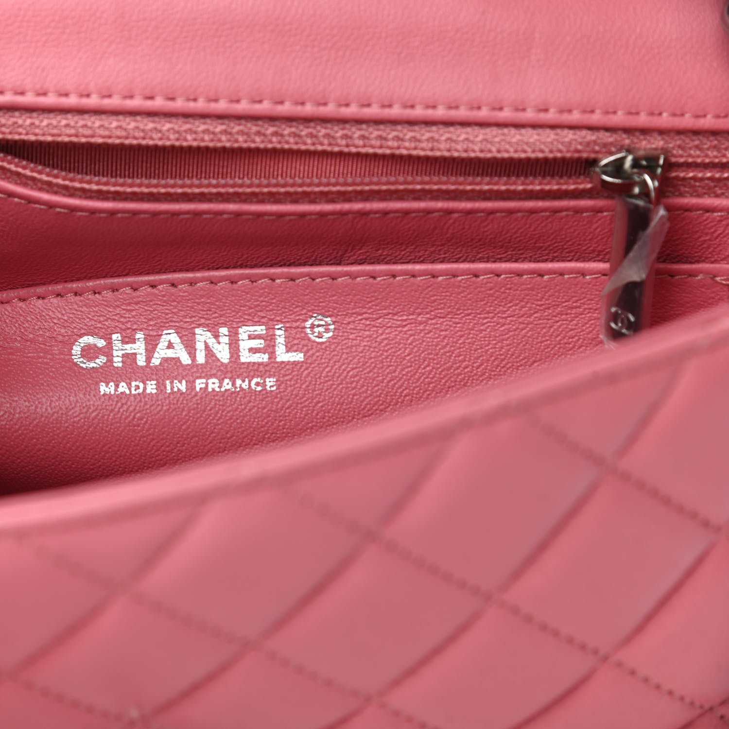 Chanel Lambskin Quilted Mini Rectangular Flap Pink 6 of 11
