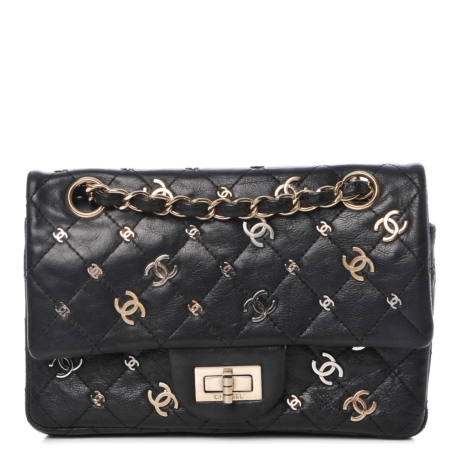 Calfskin CC Punk 2.55 Reissue 224 Flap Black
