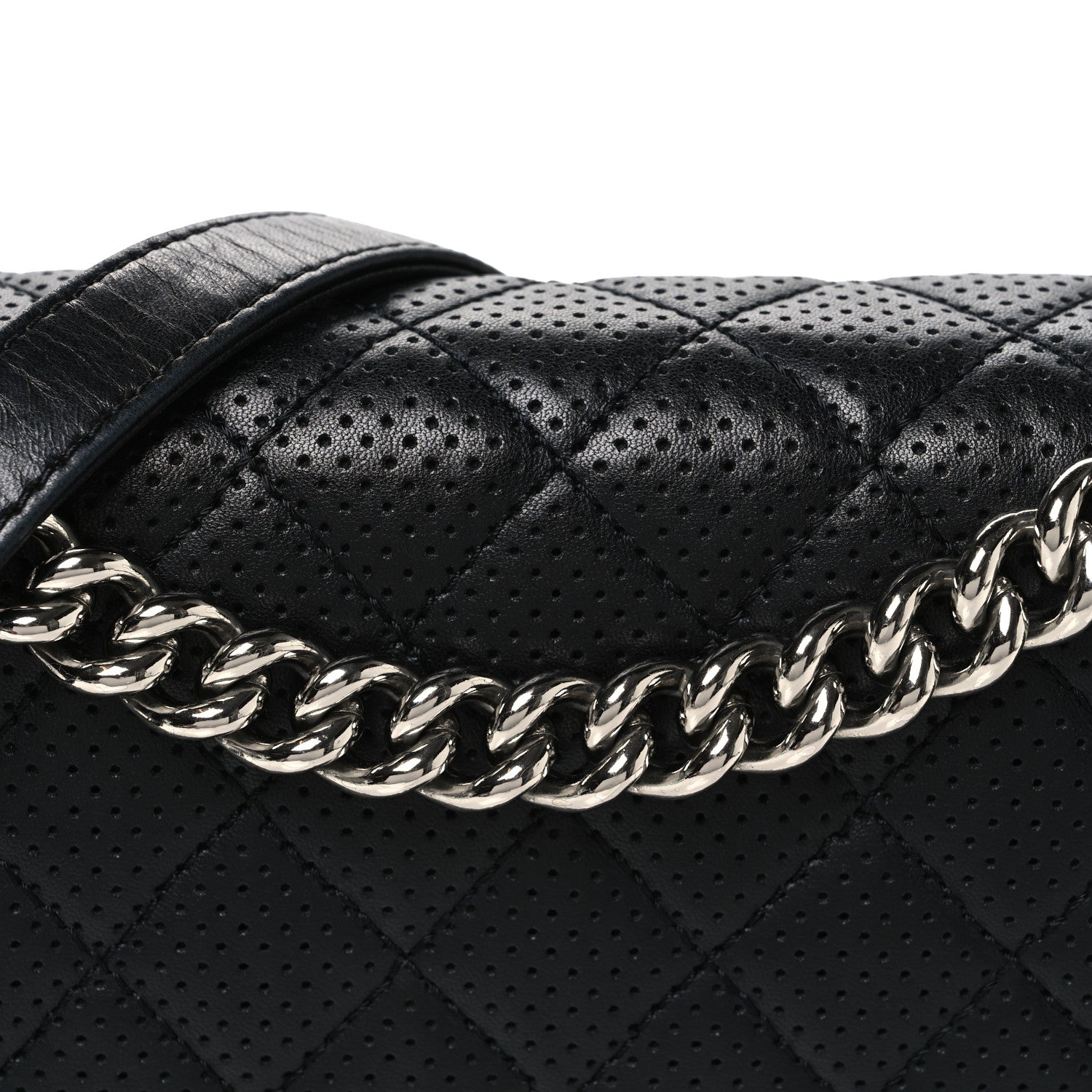 Chanel Lambskin Perforated Quilted New Medium Boy Flap Black 8 of 11