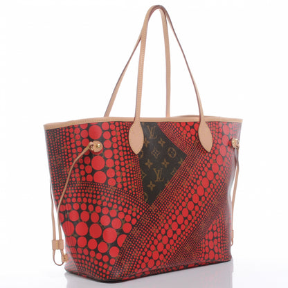 Louis Vuitton Monogram Kusama Waves Neverfull MM Red 3 of 7