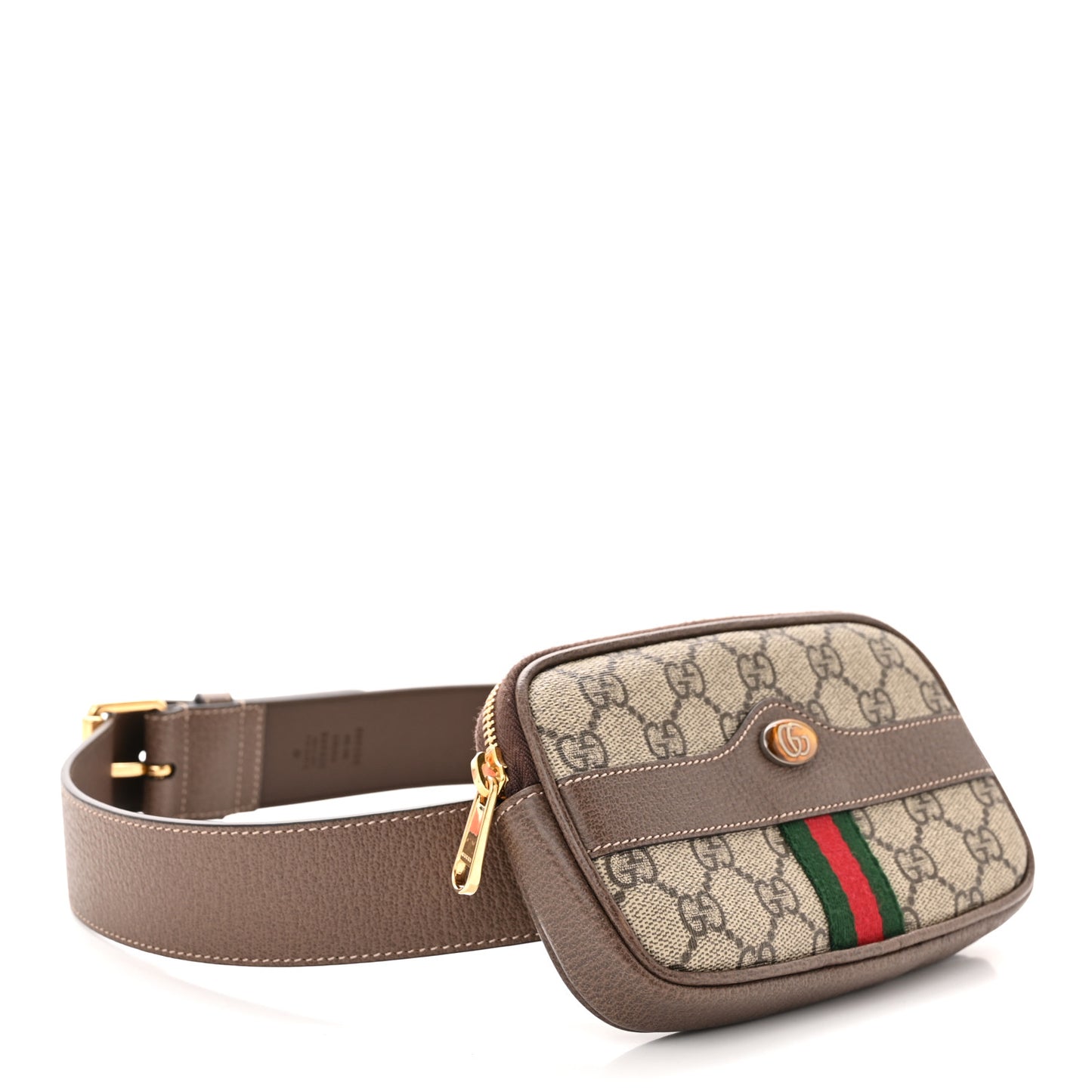 GG Supreme Monogram Ophidia Belted iPhone Case 85 34 Dark Brown