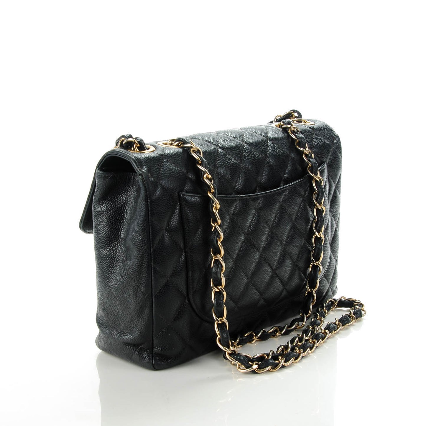 Caviar Quilted Jumbo Single Flap Black