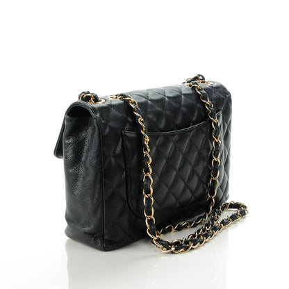 Chanel Caviar Quilted Jumbo Single Flap Black 3 of 7