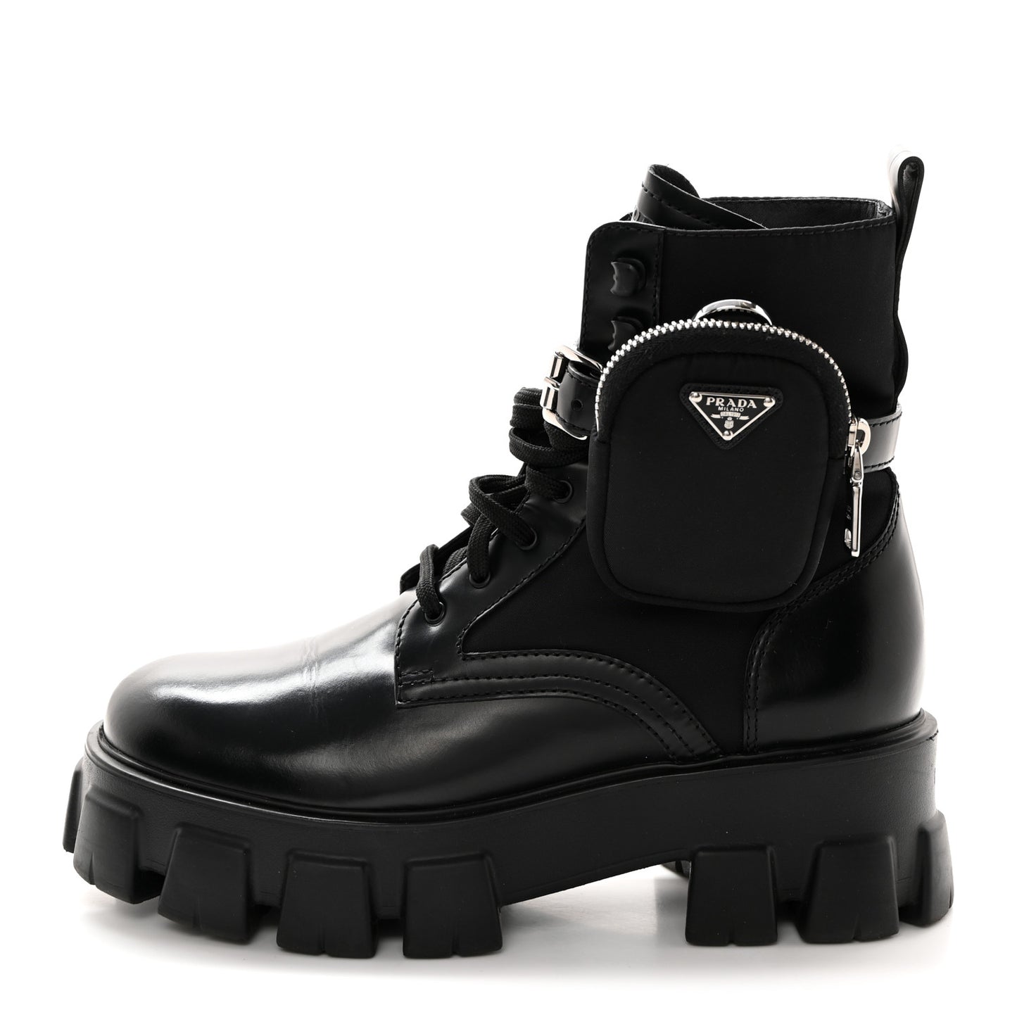 Spazzolato Rois Nylon Metal Triangle Logo Monolith Pouch Pocket 55mm Boots 40 Black