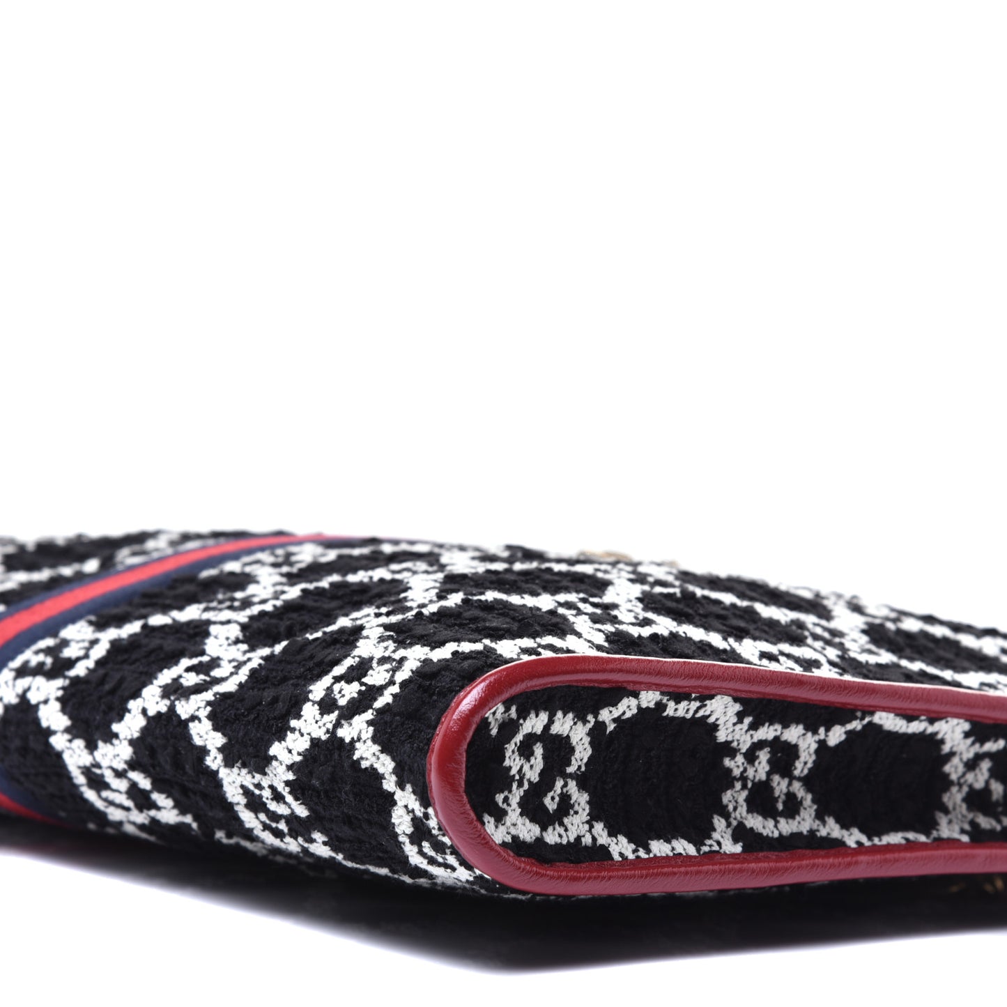 Tweed GG Monogram Large Rajah Chain Tote Romantic Cherry Black White