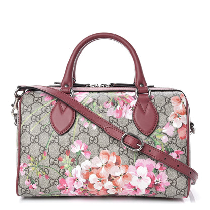 Gucci GG Supreme Monogram Blooms Small Boston Beige Multicolor Dry Rose 1 of 10