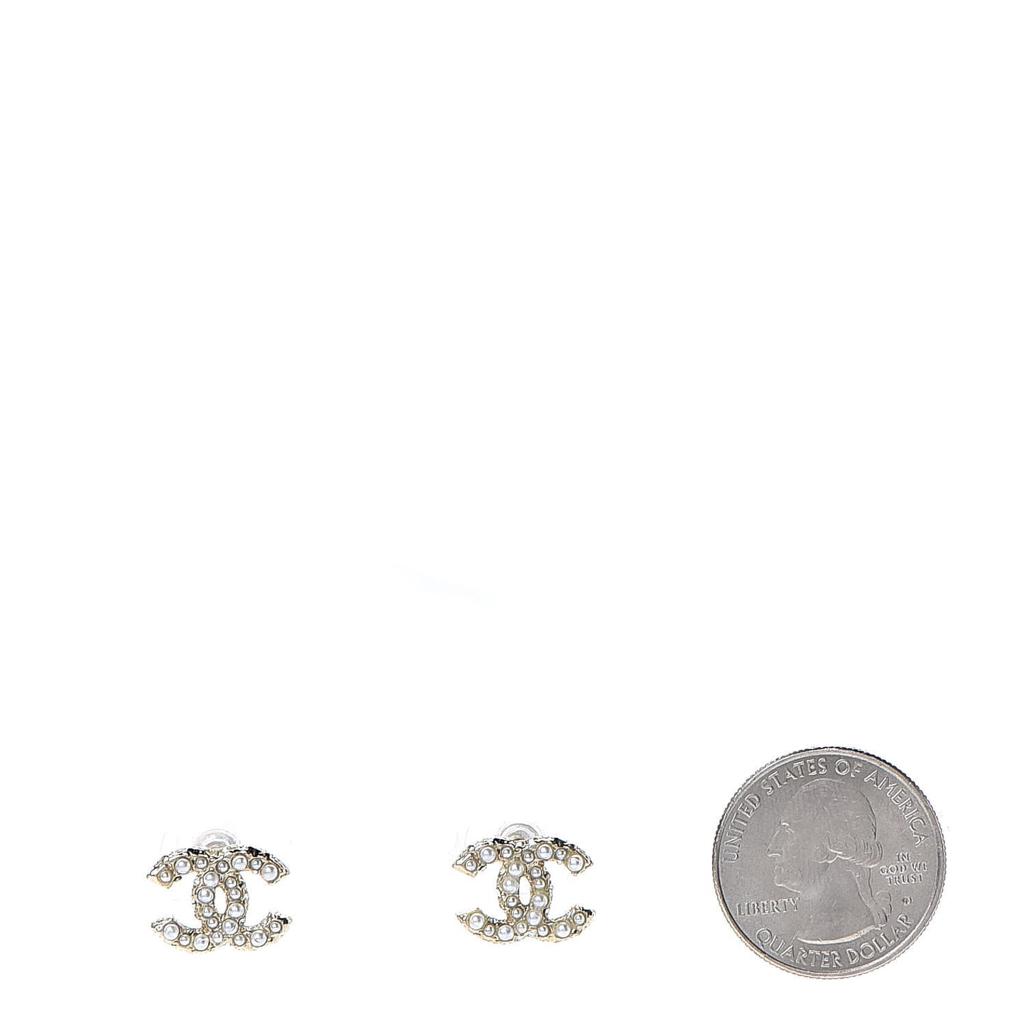 Pearl CC Earrings Light Gold