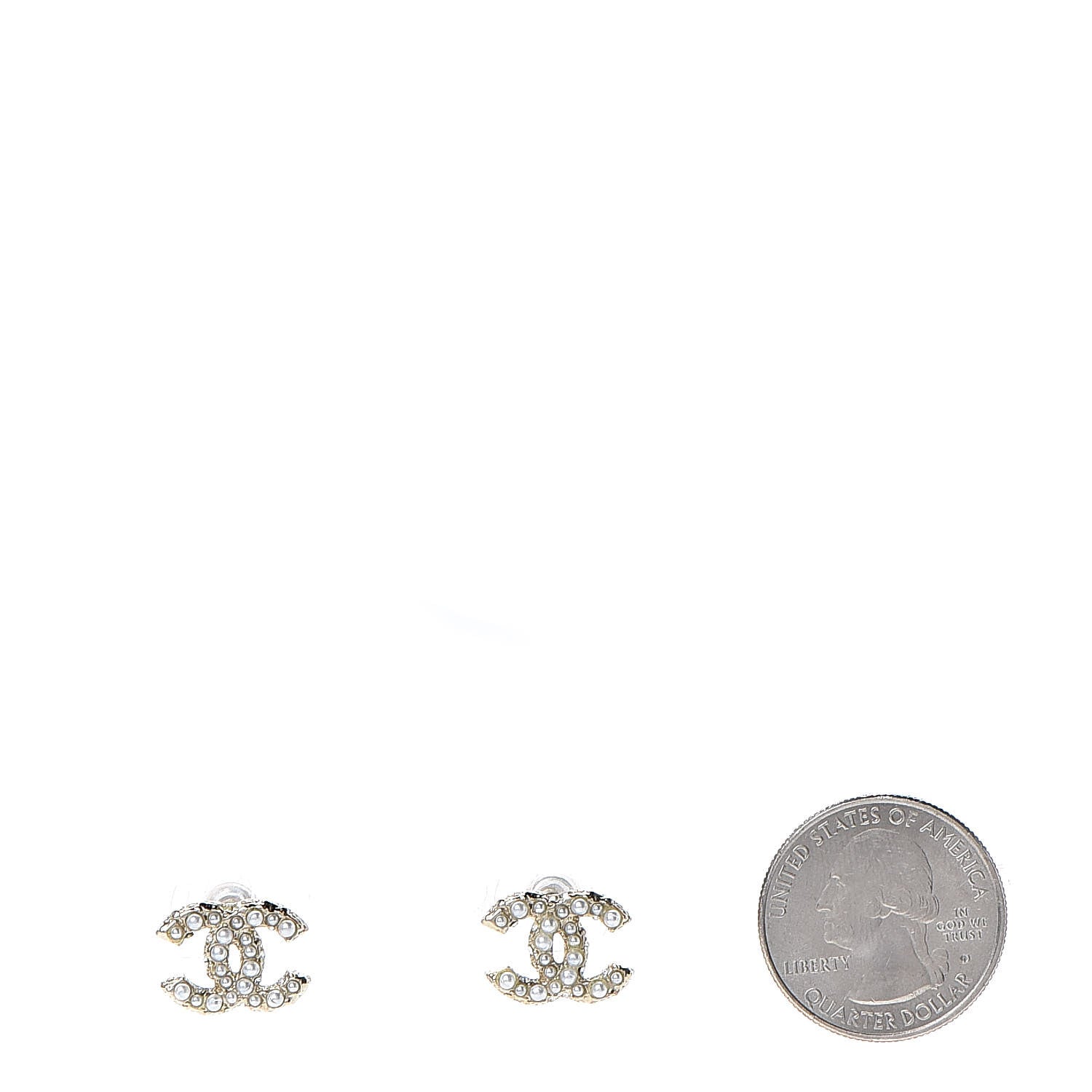 Chanel Pearl CC Earrings Light Gold 2 of 4