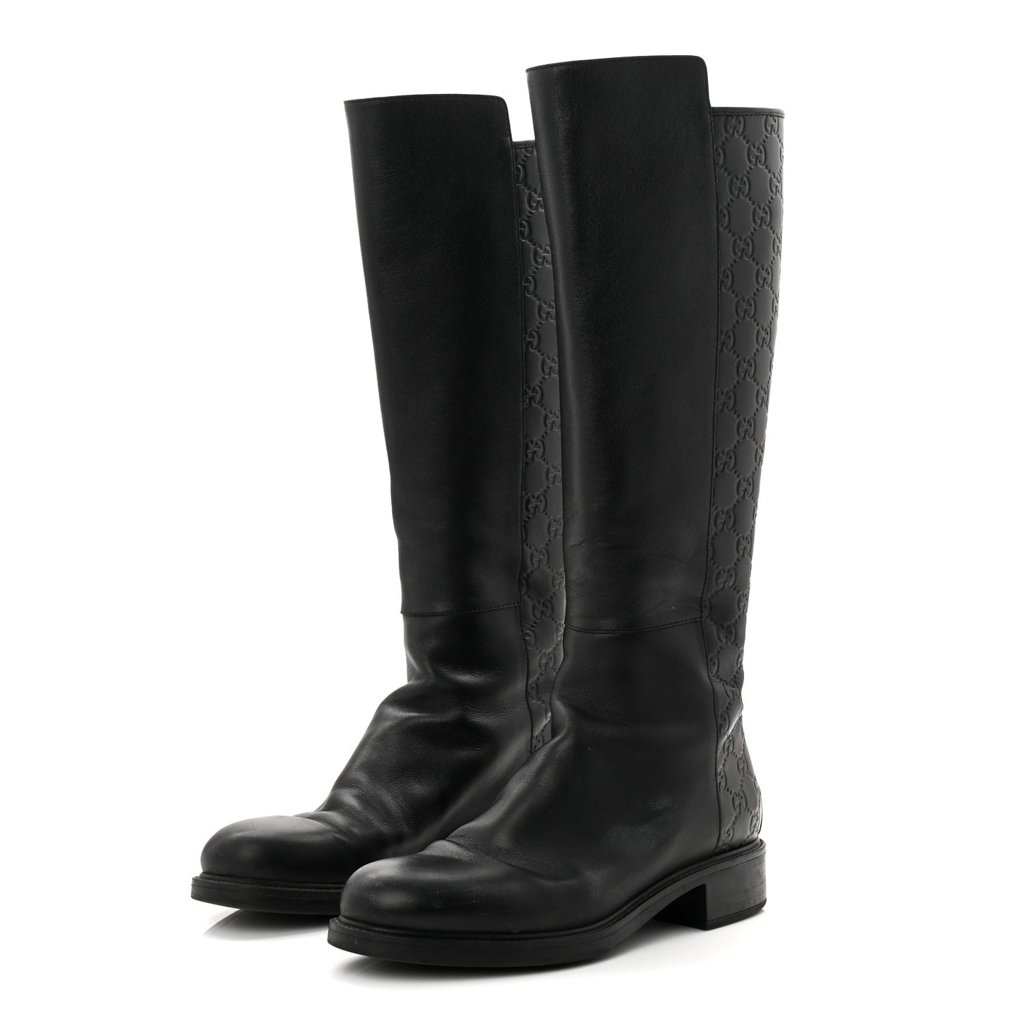 Microguccissima Knee High Riding Boots 40.5 Black