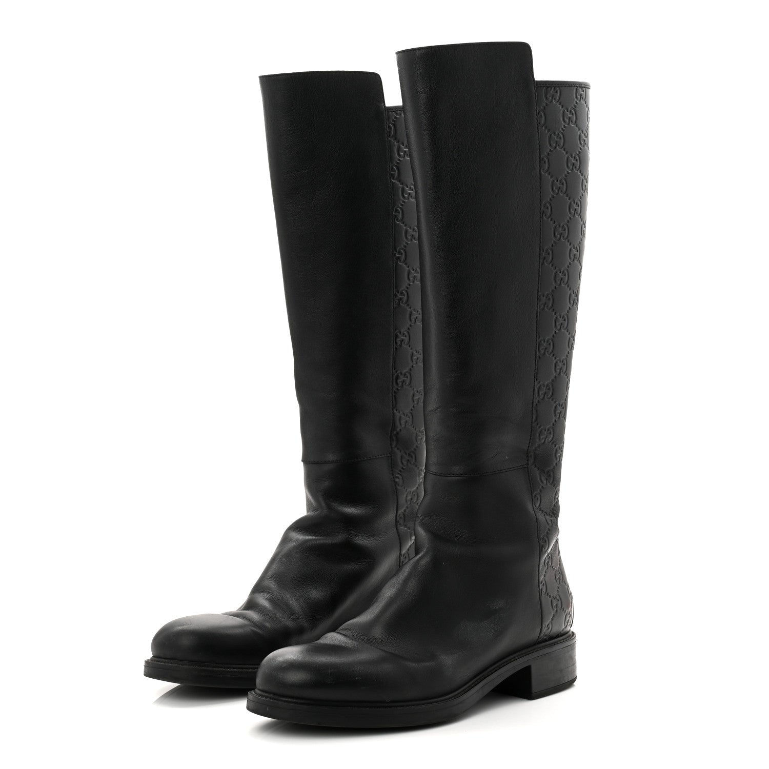 Gucci Microguccissima Knee High Riding Boots 40.5 Black 3 of 10