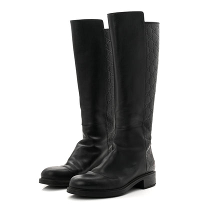 Gucci Microguccissima Knee High Riding Boots 40.5 Black 3 of 10