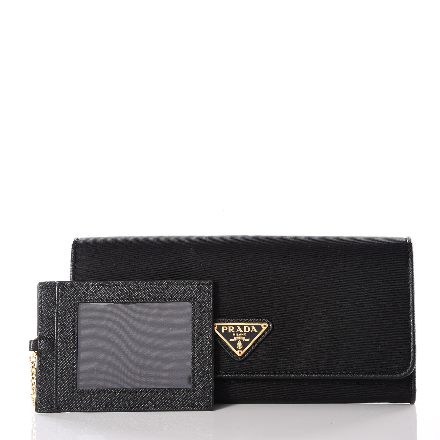 Tessuto Nylon Continental Flap Wallet Black