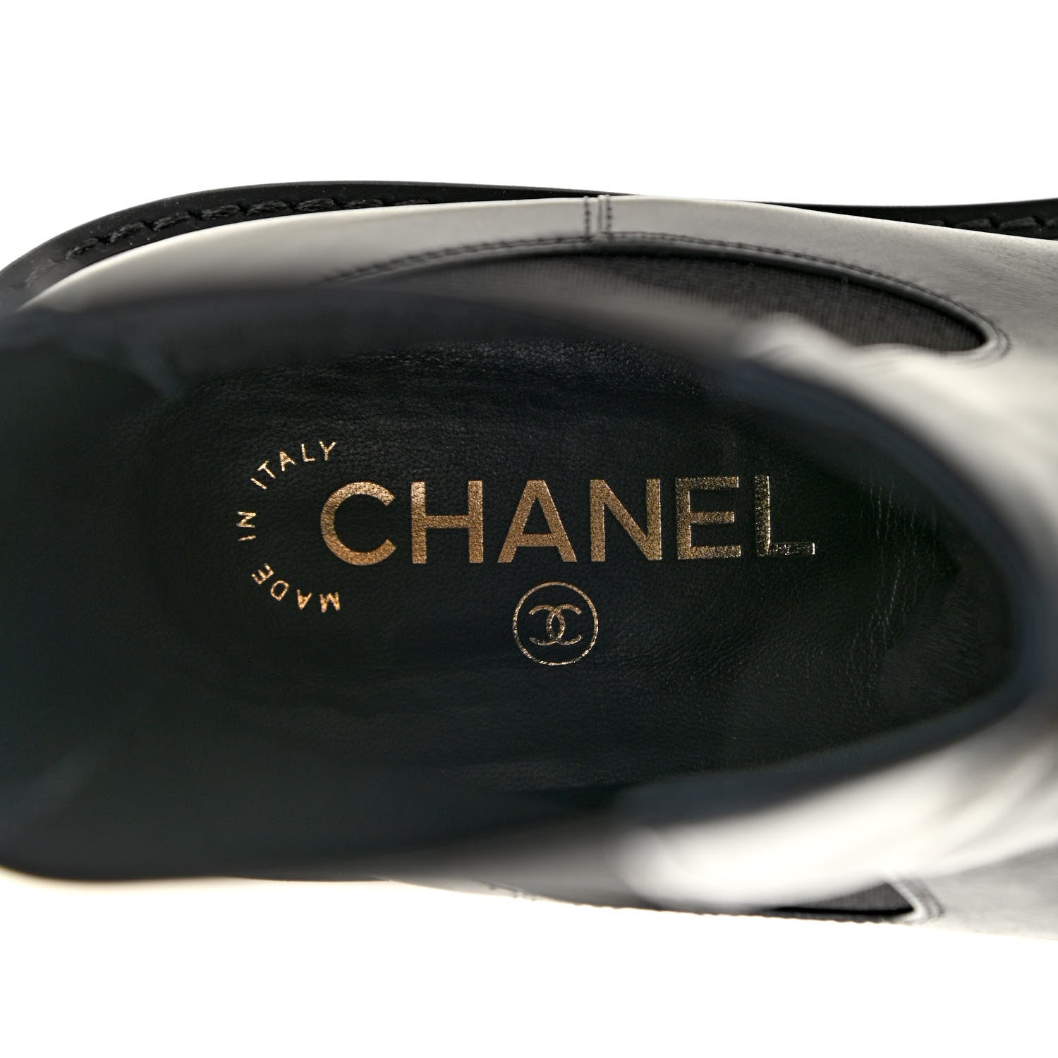 Chanel Crumpled Calfskin Patent Ankle Boots 40.5 Black 7 of 8