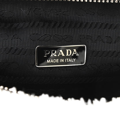 Prada Terry Cloth Mini Re-Edition 2000 Bag White Black 8 of 9