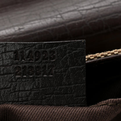 Gucci Monogram Horsebit Clutch Dark Brown 7 of 11