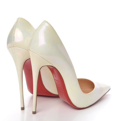 Christian Louboutin Patent So Kate 120 Pumps 39 White AB 4 of 14