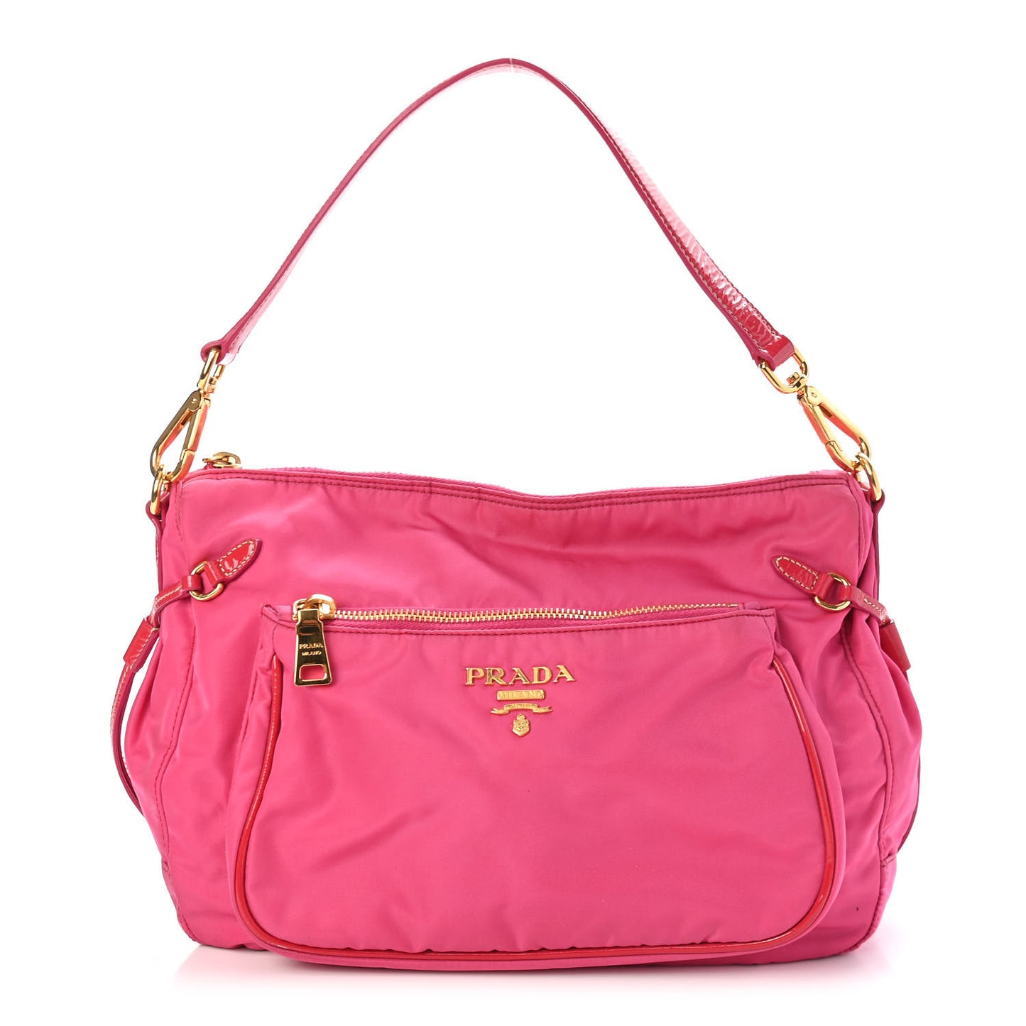 Tessuto Nylon Vernice Bag Fuxia