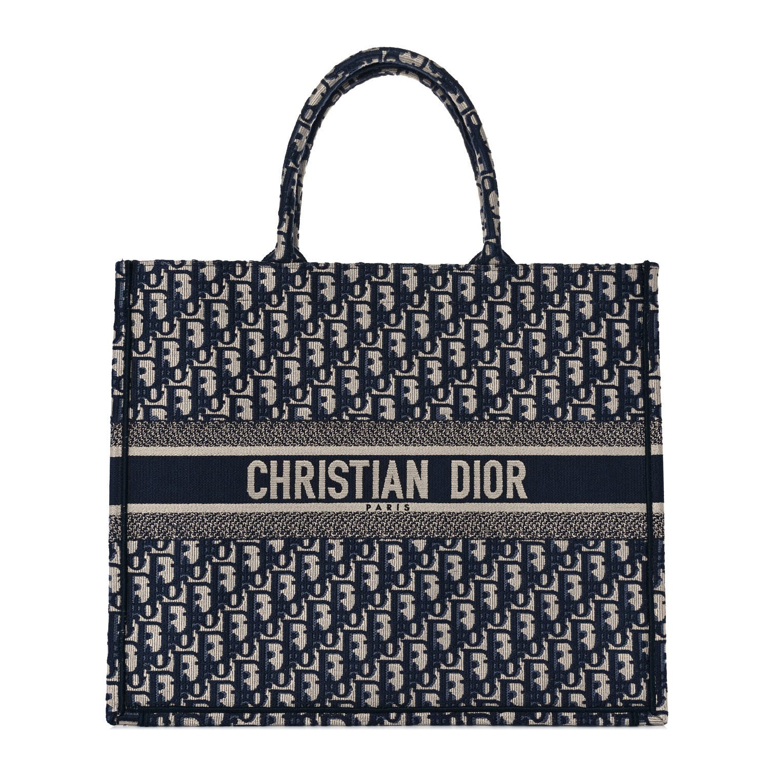 Christian Dior Oblique Large Book Tote Blue Multicolor 1 of 8